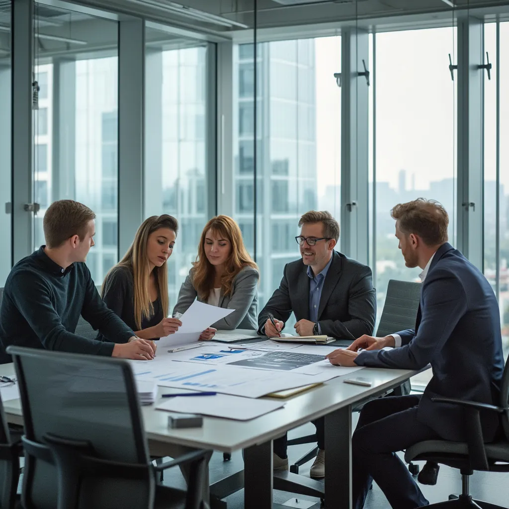 Equipo de consultores trabajando juntos